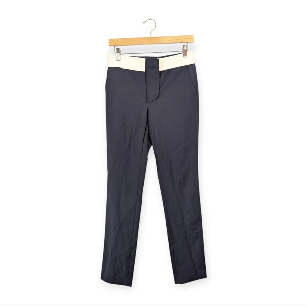 NWT Tibi Navy Banded Anson Stretch Skinny Pants Size 0